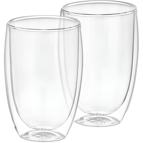 Cheffinger Set 2 kozarcev za pijačo z dvojno steno 350ml iz borosilikatnega stekla, Prozorno, (5000071321) Cene