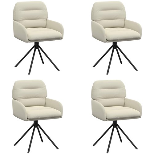 vidaXL Vrtilne jedilne stole 4 pcs Umetno usnje Krem 59 x 59,5 x 90 cm, (5000296635) Cene