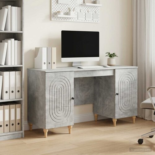  Stol Betonska siva 142,5 x 50 x 75 cm Konstruirano drvo Slike