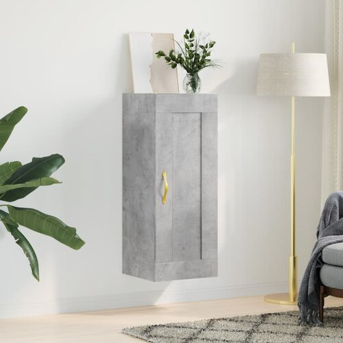 VidaXL Stenska omarica betonsko siva 34,5x34x90 cm inženirski les Slike