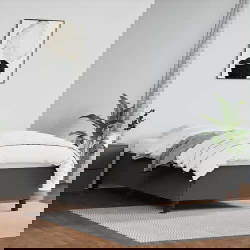 VidaXL Okvir za krevet sivi 100x200 cm od umjetne kože Slike
