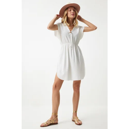  Women's Ecru Knitted Beach Dress