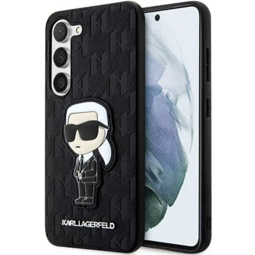  ORIGINALNA TORBICA KARL LAGERFELD SAFFIANO MONOGRAM IKONIK KLHCS23SSAKLHKPK ZA SAMSUNG GALAXY S23 CRNA