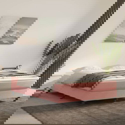 vidaXL Vzmetnica z žepkasto vzmetjo roza 140x210x20 cm žamet Cene