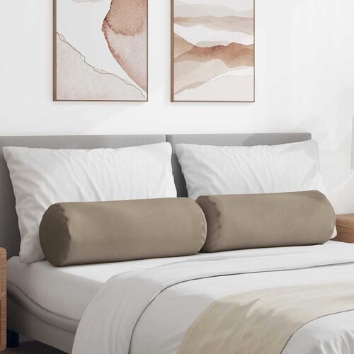 Valjkasti jastučići 2 pcs Sivo-smeđa &amp;Oslash; 25 x 70 cm Slike