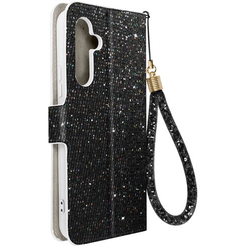 AVIZAR Ovitek z ble&scaron;cicami za Samsung A34 5G, vgrajena denarnica, Disco Glam Edition - crn, (20938304) Cene