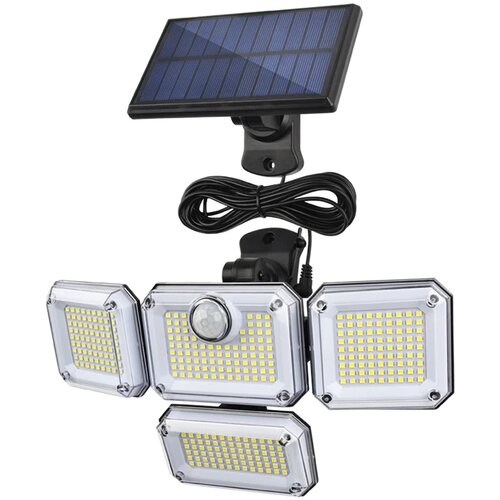 Glamaris Senzor gibanja zunanje sončne svetilke, zunanja sončna svetloba 4 glave 278 LED IP65 Vodotesen zunanji solarni reflektor z daljinskim upravljalnikom, (21163511) Slike