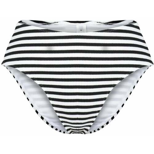Trendyol Black and White Striped Textured High Waist High Leg Hipster Bikini Bottoms Cene