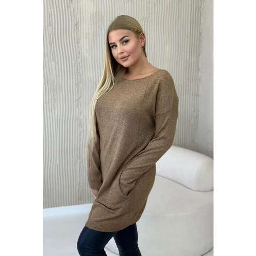 Kesi Viscose sweater with camel pockets