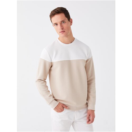 LC Waikiki Crew Neck Long Sleeved Color Block Men's Sweatshirt. Slike