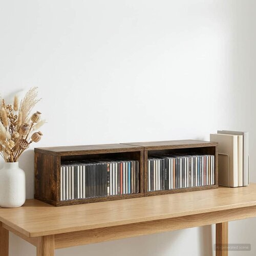  Stalak za CD-ove 2 kom. Dimljeni hrast 40 x 17 x 17 cm Cene