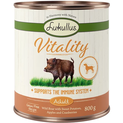 Lukullus Ekonomično pakiranje Vitality 24 x 800 g - Imunološki sustav: divlja svinja (bez žitarica)
