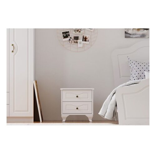 Hanah home noćni ormarić mat bela boja rb 108 Cene
