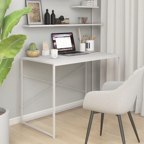 vidaXL Stol za računalo bijeli 110 x 60 x 70 cm od iverice Cijene