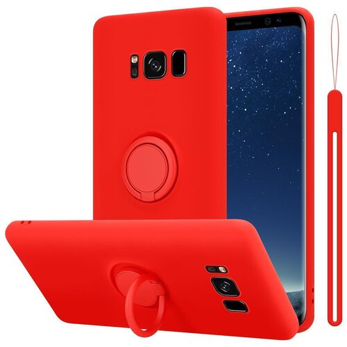 Cadorabo Ohi&scaron;je, združljiv s Samsungom v tekoči rdeči barvi - za&scaron;čitni pokrov, narejen iz fleksibilnega silikona TPU z obročem, (20589514) Cene
