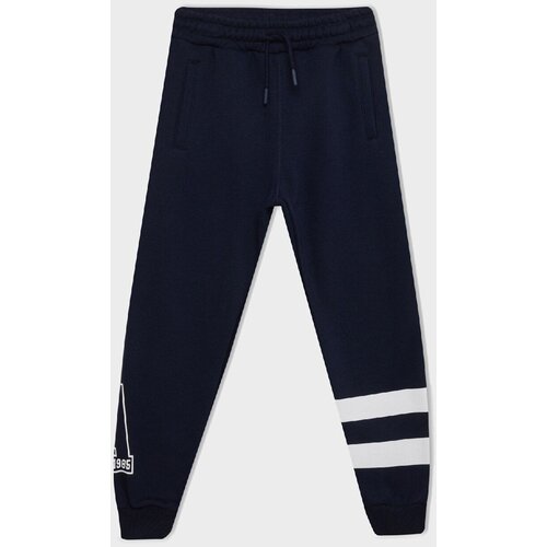 Defacto boy navy blue regular fit elastic waist leg printed jogger sweatpants Slike