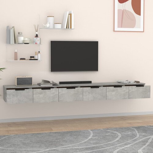  Zidni ormarići 2 kom boja siva betona 102x30x20 cm drveni Slike