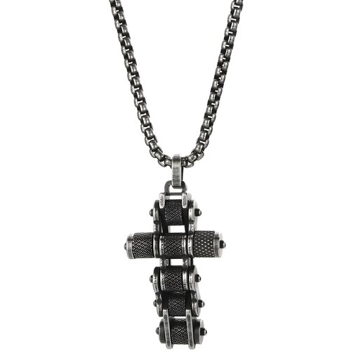 Ogrlica Chain Cross - Crna / Srebrna KP29313 Cijene