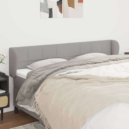  Vzglavje z u&amp;scaron;esi svetlo sivo 203x23x78/88 cm blago, (20793885) Slike
