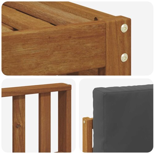  Set vanjskih sofa 4 kom. Prirodna i antracit Bijela 189,5 x 122,5 x 73 cm Slike