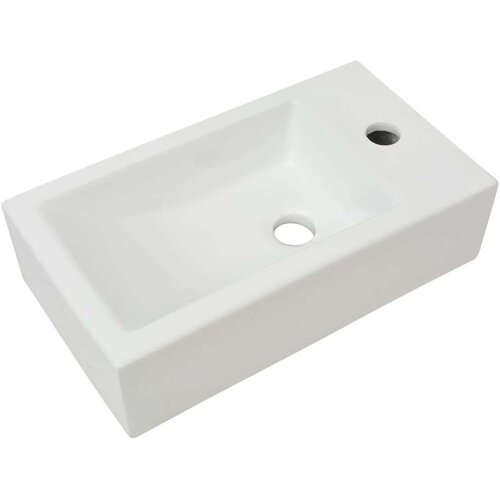  Umivaonik s Otvorom za Slavinu Keramički Bijeli 46x25 5x12 cm Slike