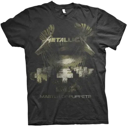 Metallica Majica Master Of Puppets Distressed Unisex Black 2XL