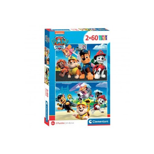 Clementoni Slagalica Paw Patrol Supercolor 2 u 1 2x60 kom - Cene
