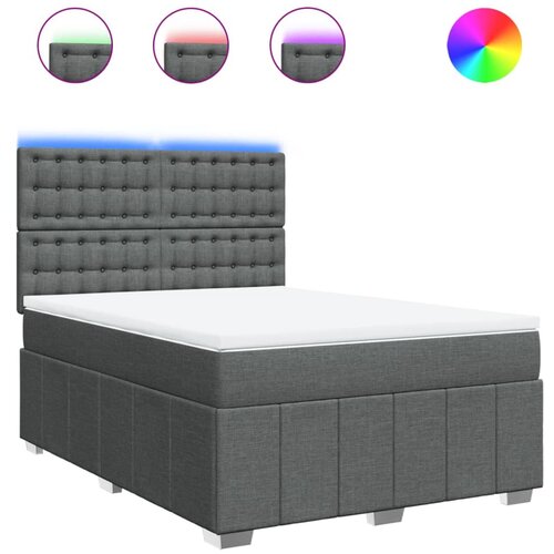 Maison Chic Box spring postelja - Vzmetna postelja z vzmetnico temno siva 160x200 cm blago SL4852, (21902325) Cene
