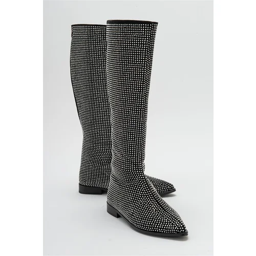 LuviShoes VERANO Black Silver Stone Women's Boots