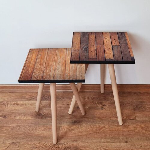 Hanah home 2Shp404 - Brown BrownCamel Nesting Table (2 Pieces) Cene