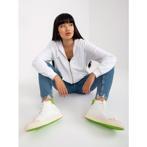 BASIC Feel Good White zip-up hoodie with pockets Slike