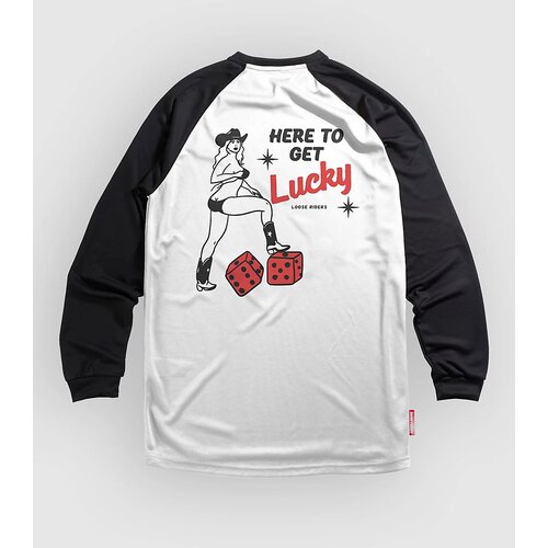 Loose Riders Here To Get Lucky Long Sleeve Jersey white Cene