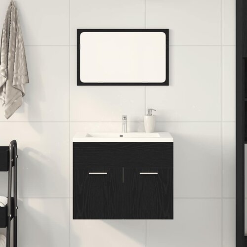 vidaXL 2-dijelni set kupaonskog namještaja crni hrast Cijene