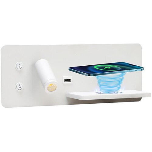  Immax 08285L-LED Zidno svetlo sa policom, USB i bežičnim punjenjem LED/3W/230V + LED/3W Cene