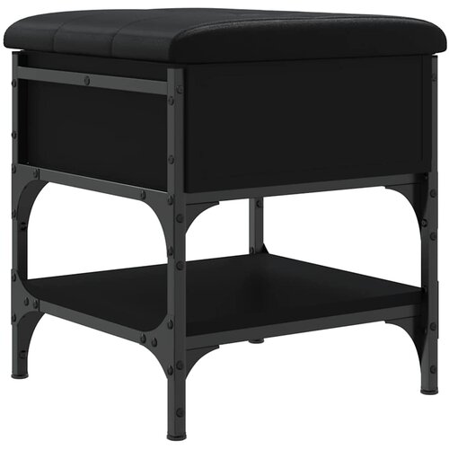  Klupa za cipele crna 42 x 42 x 45 cm od konstruiranog drva Slike