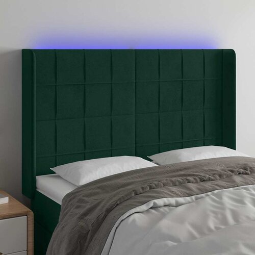  LED uzglavlje tamnozeleno 147x16x118/128 cm bar&scaron;unasto Cijene