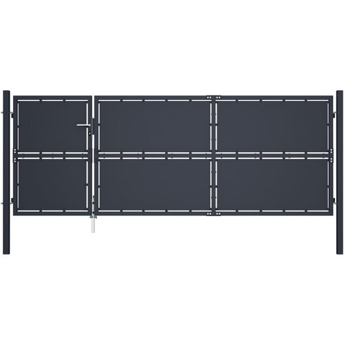 vidaXL Vrtna vrata iz jekla 350x125 cm antracitna Cene