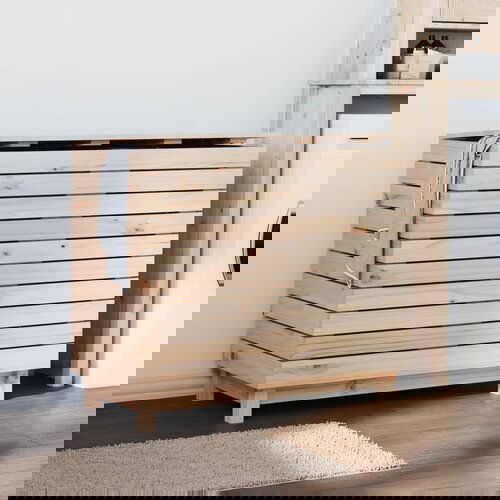 vidaXL Košara za rublje 88 5x44x76 cm od masivne borovine Cijene