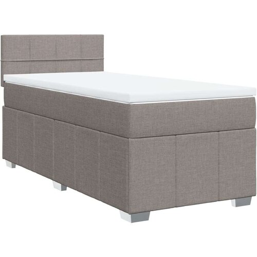 vidaXL Box spring postelja z vzmetnico taupe 100x200 cm blago, (21304426) Cene