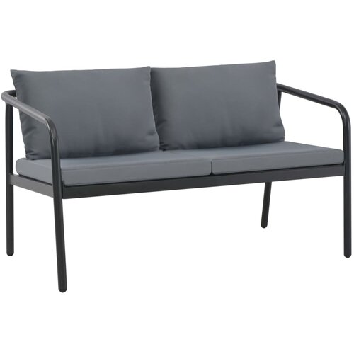 VidaXL Vrtni kavč dvosed z blazinami siv aluminij Slike