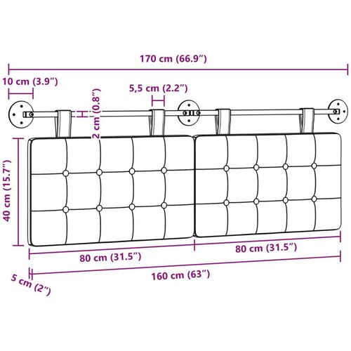  Držeće uzglavlje Zidne Lažna koža - Crvena 160 cm bez LED Slike