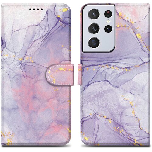  Ohišje, združljiv s Samsungom - Design Pink Purple Marmor št. 5 - Zaščitni pokrov z magnetnim zapiranjem, funkcijo stojala in režo za kartico, (20553472) Cene