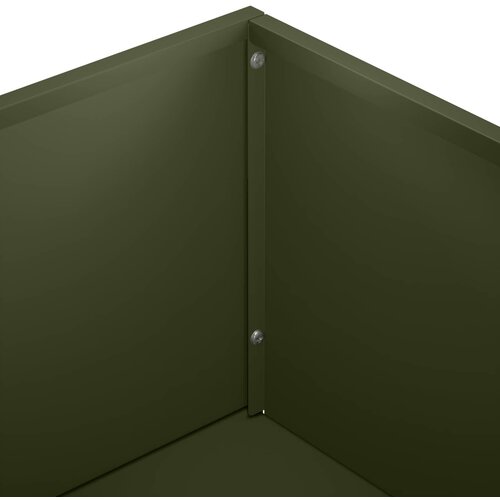  Vrtna saksija Maslinastozelena 80 x 20 x 49 cm Čelična vrata Slike