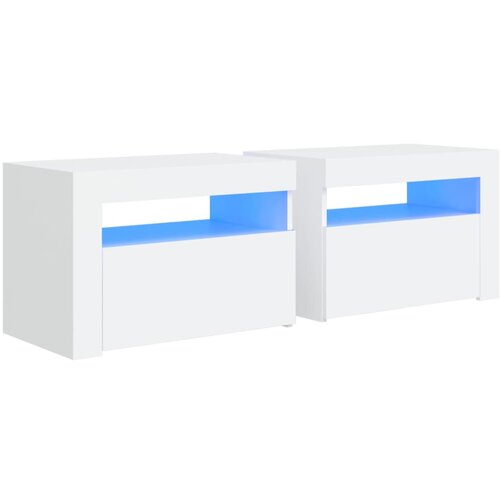 Maison Chic Dvo delni komplet Nočne omarice - Nočne mize z LED lučkami bela 60x35x40 cm, (21689983) Cene