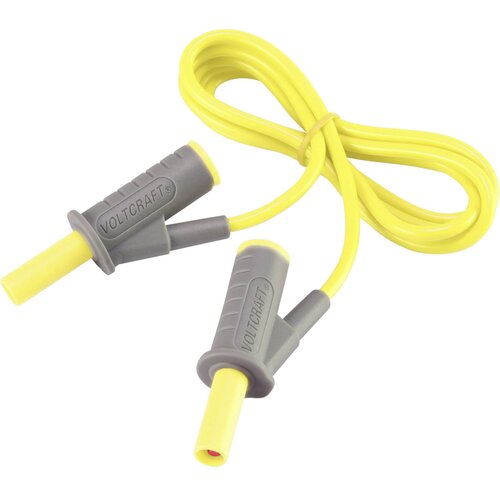 Voltcraft Visokofleksibilni varnostni merilni kabel [lamelni vtič 4 mm - lamelni vtič 4 mm] 1 m rumene barve MSB-501 10 A, (20422679) Cene