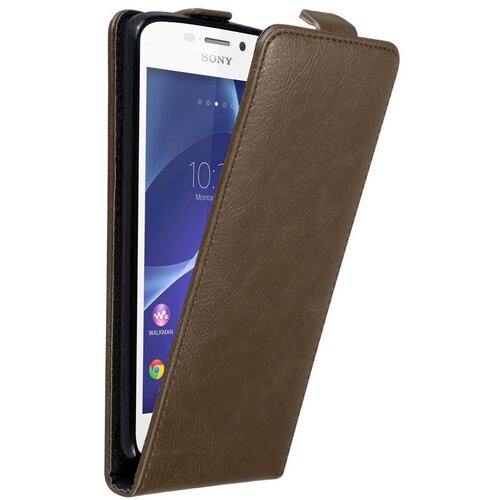 Cadorabo Ohišje, združljivo z Sony Xperia M2 / M2 AQUA v kava rjava - Zaščitni ovitek v obliki flipa z magnetnim zapiranjem, (20566988) Cene