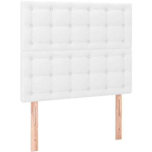  Uzglavlja 2 kom bijela 100x5x78/88 cm od umjetne kože Slike