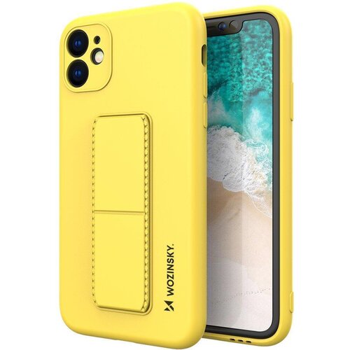 Wozinsky Silikonski ovitek s stojalom za iPhone 12 Pro Max Kickstand Case, rumen, (21521911) Cene