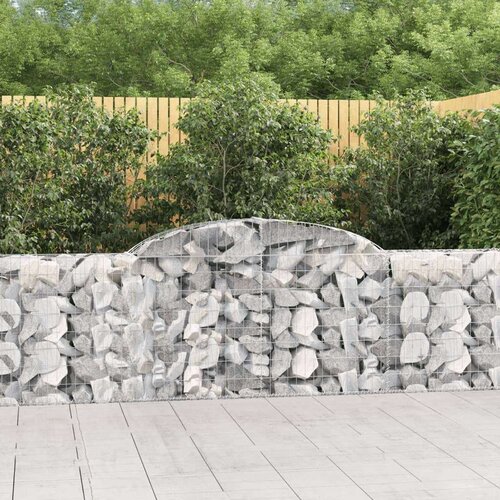  Lučne gabionske ko&amp;scaron;are 4 kom 300x30x80/100 cm pocinčano željezo Slike