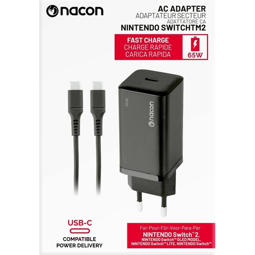 Nacon Switch 2 65W napajalni adapter z USB-C priklopom Slike